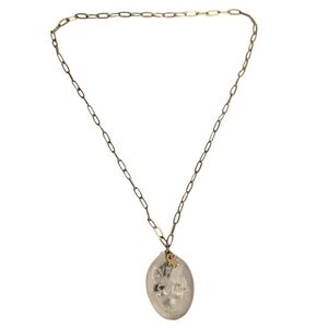 Gypsy Soul Engraved Hamsa Hand Spoon Paperclip Chain Necklace